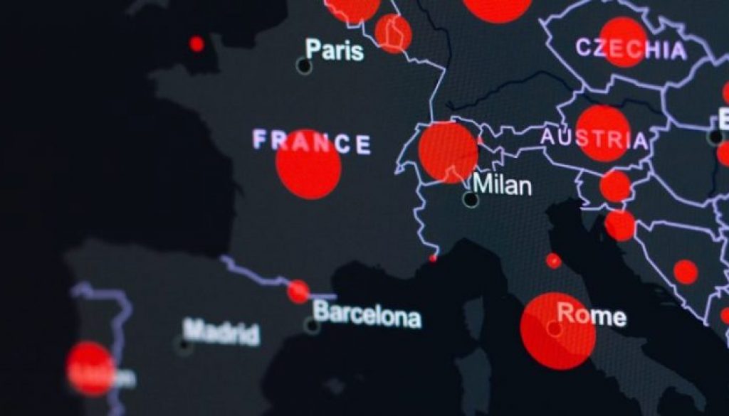 EU Map COVID hotspots